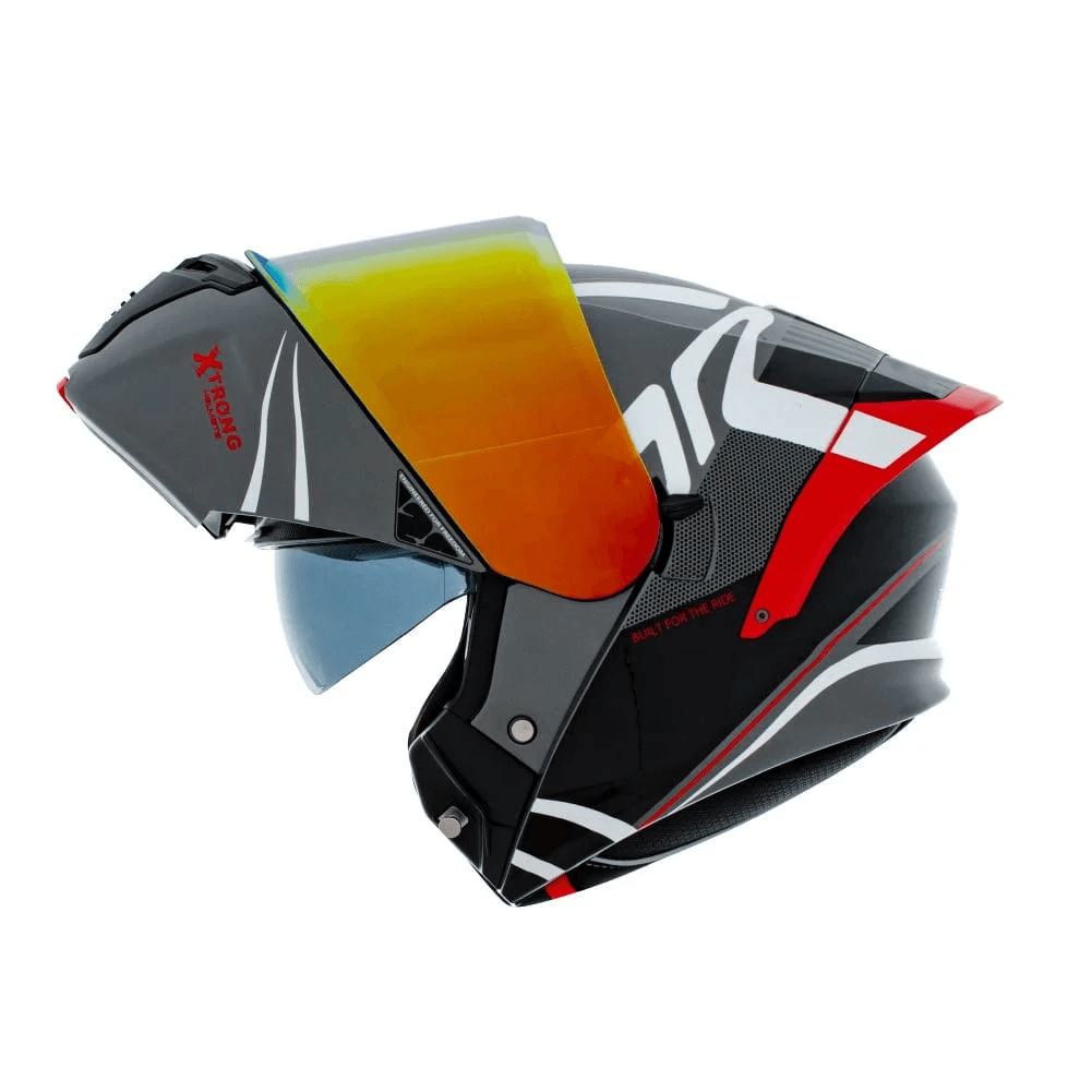 Xtrong CASCO XTRONG XTR-128 PHANTOM ABATIBLE FLOWING NEGRO ROJO BRILLO M